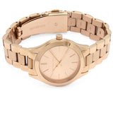 Michael Kors Slim Runway Rose Gold Dial Rose Gold Steel Strap Watch for Women - MK3513