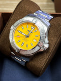 Breitling Avenger Automatic 45mm Seawolf Yellow Dial Silver Steel Strap Strap Watch for Men - A17319101/1A1