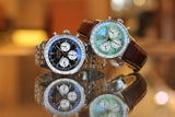 Breitling Navitimer B01 Chronograph 41 Green Dial Brown Leather Strap Watch for Men - AB0139211L1P1