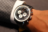 Breitling Navitimer B01 Chronograph 46 Black Dial Black Leather Strap Watch for Men - AB0137211B1P1