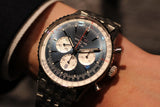 Breitling Navitimer B01 Chronograph 46 Blue Dial Silver Steel Strap Watch for Men - AB0137211C1A1