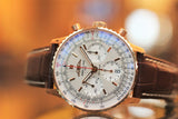 Breitling Navitimer B01 Chronograph 41 White Dial Brown Leather Strap Watch for Men - RB0139211G1P1