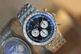 Breitling Navitimer B01 Chronograph 46 Blue Dial Silver Steel Strap Watch for Men - AB0137211C1A1