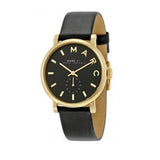 Marc Jacobs Baker Black Dial Black Leather Strap Watch for Women - MBM1269