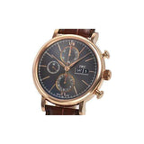 IWC Portofino Chronograph Grey Dial Brown Leather Strap Watch for Men - IW391021