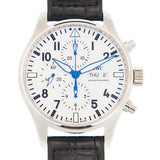 IWC Pilot’s Watch Chronograph Edition “150 Years” White Dial Black Leather Strap Watch for Men - IW377725