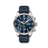 IWC Pilot's Automatic Chronograph 43mm Blue Dial Blue Calfskin Strap Watch for Men - IW377729