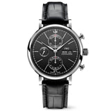 IWC Portofino Chronograph Black Dial Black Leather Strap Watch for Men - IW391008