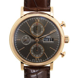 IWC Portofino Chronograph Grey Dial Brown Leather Strap Watch for Men - IW391021