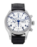 IWC Pilot’s Watch Chronograph Edition “150 Years” White Dial Black Leather Strap Watch for Men - IW377725