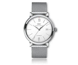 IWC Portofino Automatic White Dial Silver Mesh Bracelet Watch for Men - IW356505