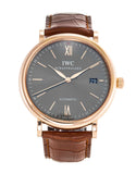 IWC Portofino Automatic Grey Dial Brown Leather Strap Watch for Men - IW356511