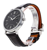 IWC Portofino Automatic Black Dial Black Leather Strap Watch for Men - IW356502