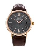 IWC Portofino Automatic Grey Dial Brown Leather Strap Watch for Men - IW356511