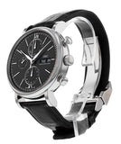 IWC Portofino Chronograph Black Dial Black Leather Strap Watch for Men - IW391029