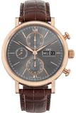 IWC Portofino Chronograph Grey Dial Brown Leather Strap Watch for Men - IW391021