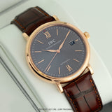 IWC Portofino Automatic Grey Dial Brown Leather Strap Watch for Men - IW356511