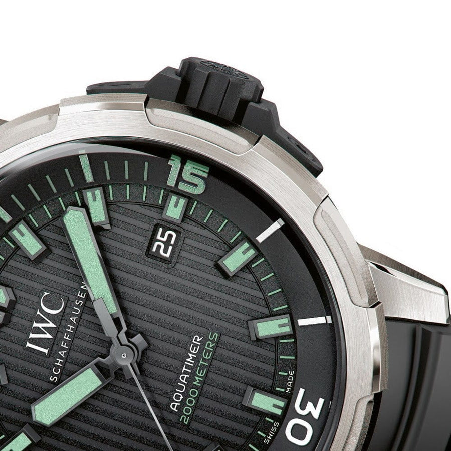 IWC Aquatimer Automatic 2000 Black Dial Black Rubber Strap Watch for Men - IW358002