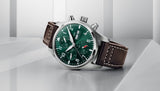 IWC Pilot's Watch Chronograph Edition Racing Green 43mm Green Dial Brown Leather Strap Watch for Men - IW377726