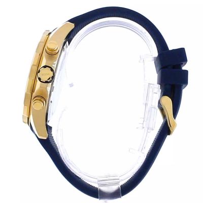 Hugo Boss Globetrotter Blue Dial Blue Silicone Strap Watch for Men - 1513822