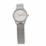 Calvin Klein Minimal White Dial Silver Mesh Bracelet Watch for Women - K3M231Y6