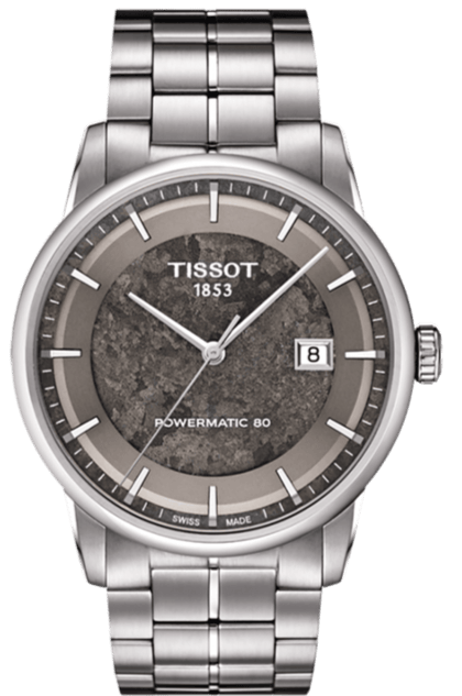 Tissot Luxury Powermatic 80 Anthracite Grey Dial Silver Steel Strap Watch For Men - T086.407.11.061.10