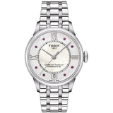 Tissot Chemin Des Tourelles Powermatic 80 Rubies Mother of Pearl Dial Silver Steel Strap Watch For Women - T099.207.11.113.00