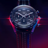 Tag Heuer Carrera Porsche Chronograph Special Edition Black Dial Black Leather Strap Watch for Men - CBN2A1F.FC6492