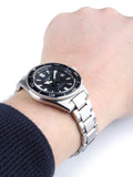 Seiko Prospex Automatic Diver Black Dial Silver Steel Strap Watch For Men - SPB051J1