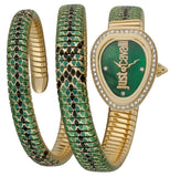 Just Cavalli Doppio Green Dial Multicolor Steel Strap Watch for Women - JC1L163M0055