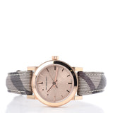 Burberry The City Pink Dial Brown Leather Strap Watch for Women - BU9236