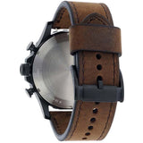 Fossil Nate Chronograph Brown Dial Brown Leather Strap Watch for Men - JR1487