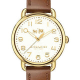 Coach Delancey White Dial Brown Leather Strap Watch for Women - 14502715