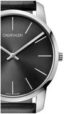 Calvin Klein City Black Dial Black Leather Strap Watch for Men - K2G21107