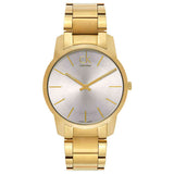 Calvin Klein City Silver Dial Gold Steel Strap Watch for Men - K2G21546