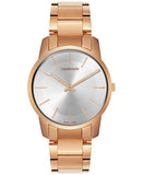 Calvin Klein City White Dial Rose Gold Steel Strap Watch for Men - K2G21646