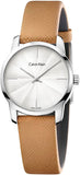 Calvin Klein City Silver Dial Orange Leather Strap Watch for Women - K2G231G6