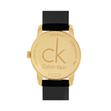 Calvin Klein City Mother of Pearl White Dial Black Leather Strap Watch for Men - K2G2G5C6