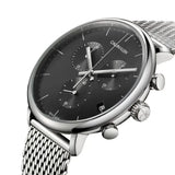 Calvin Klein City Chronograph Black Dial Silver Mesh Bracelet Watch for Men - K2G27121