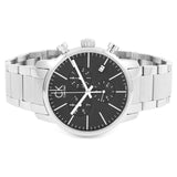 Calvin Klein City Chronograph Black Dial Silver Steel Strap Watch for Men - K2G27143