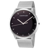 Calvin Klein City Chronograph Black Dial Silver Mesh Bracelet Watch for Men - K2G2G121