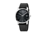 Calvin Klein City Quartz Black Dial Black Leather Strap Watch for Men - K2G2G1C3