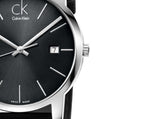 Calvin Klein City Quartz Black Dial Black Leather Strap Watch for Men - K2G2G1C3