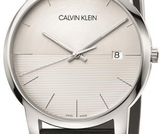 Calvin Klein City White Dial Black Leather Strap Watch for Men - K2G2G1CD