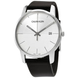 Calvin Klein City White Dial Black Leather Strap Watch for Men - K2G2G1CD