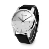 Calvin Klein City White Dial Black Leather Strap Watch for Men - K2G2G1CD