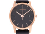 Calvin Klein City Quartz Black Dial Black Leather Strap Watch for Men - K2G2G6CZ