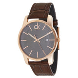 Calvin Klein City Chronograph Brown Dial Brown Leather Strap Watch for Men - K2G2G6G3