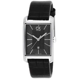 Calvin Klein Window Black Dial Black Leather Strap Watch for Men - K2M23107