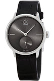 Calvin Klein Accent Black Dial Black Leather Strap Watch for Men - K2Y211C3